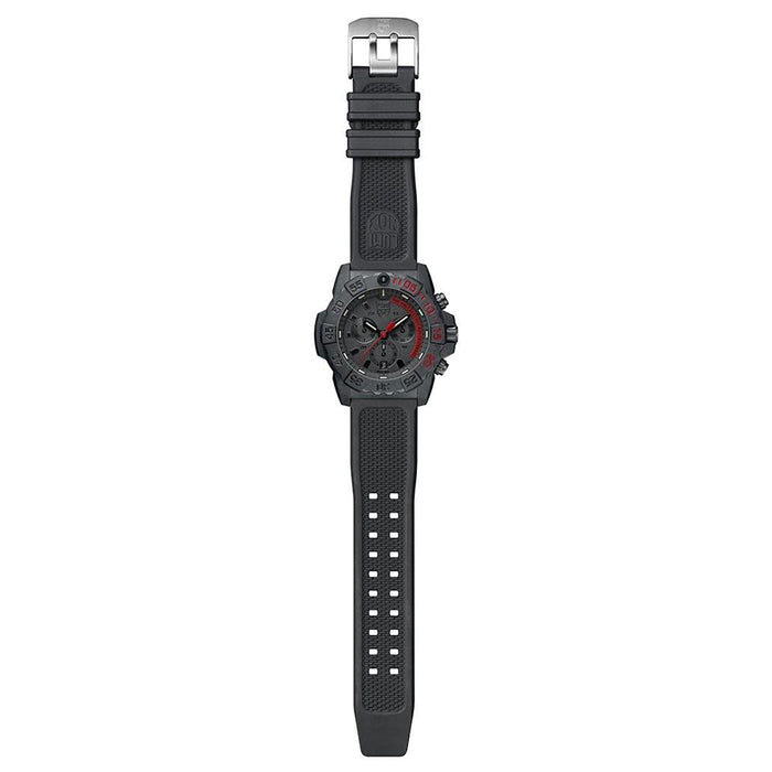 Luminox Men's Navy Seal Chronograph 3580 Series Black Rubber Band Black Dial Quartz Analog Watch - XS.3581.EY