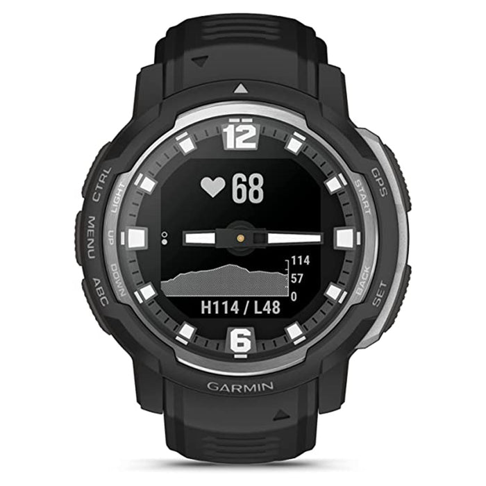 Garmin Instinct Crossover Black Standard Edition Analog Hands and Digital Display Rugged Hybrid Smartwatch - 010-02730-13