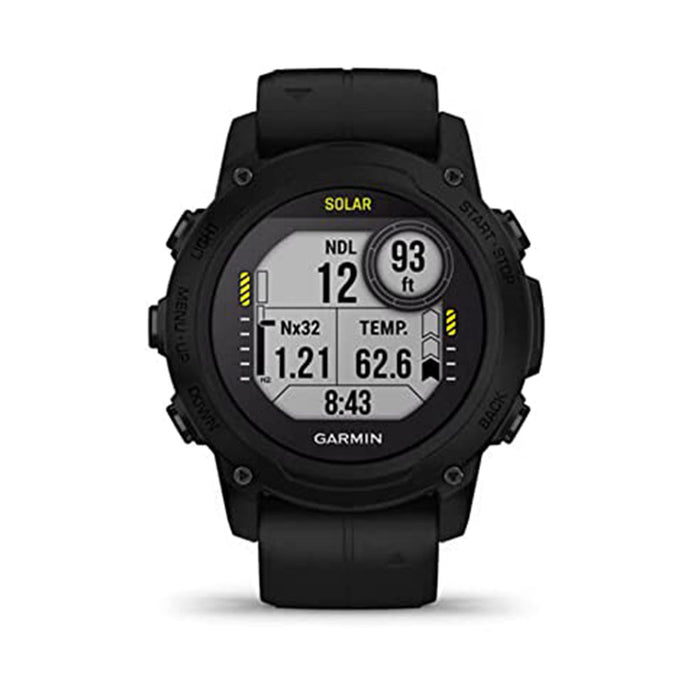 Garmin Descent G1 Solar Black Rugged Dive Computer with Solar Charging Capabilities Multiple Dive Modes Activity Tracking Smartwatch - 010-02604-02