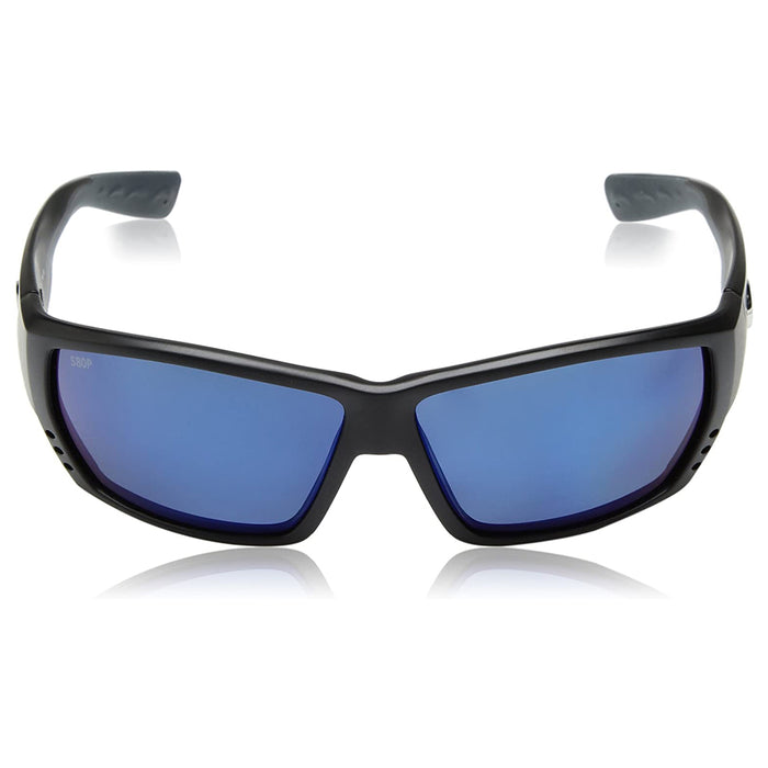 Costa Del Mar Mens Tuna Alley Matte Black Frame Grey Blue Mirror Polarized-580p Sunglasses - TA11OBMP
