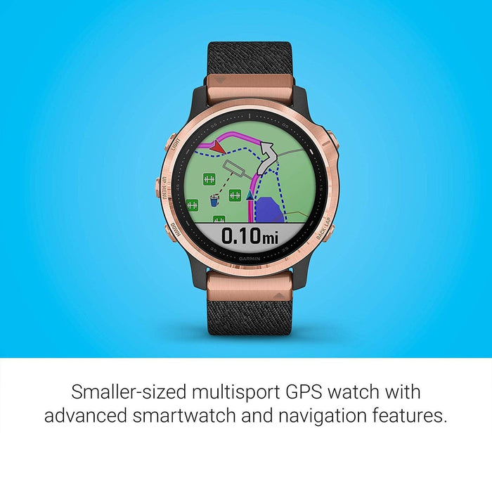 Garmin fenix 6S Sapphire Black Nylon Band Black Digital Dial Multisport GPS Smart Watch - 010-02159-36