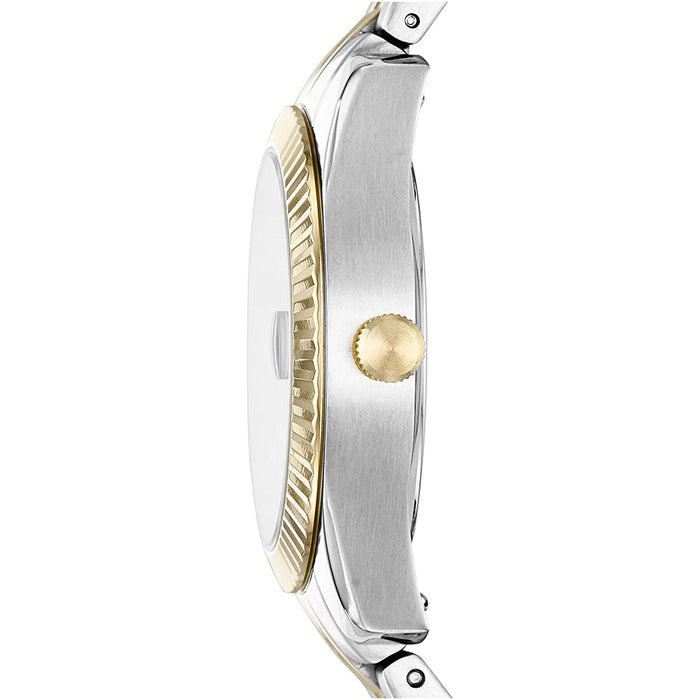 Fossil Womens Blue Dial Silver-Gold Band Stainless Steel Quartz Watch - ES4899