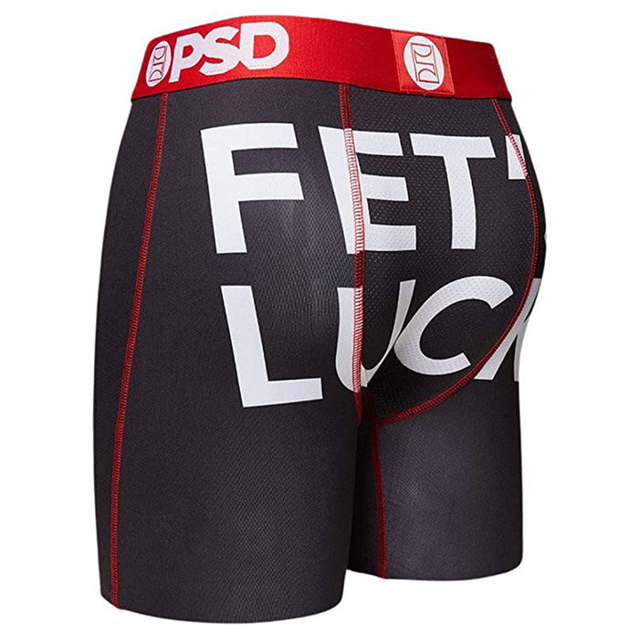 PSD Mens Fets Luck Print Breathable Athletic Black Boxer Brief Underwear