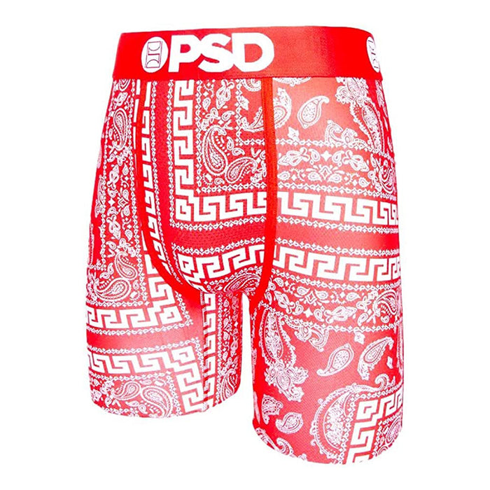 PSD Men's Red Meander Lux Boxer Briefs Underwear - 122180039-RED
