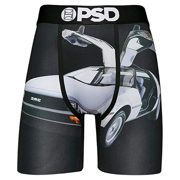 PSD Men's Black Delorean Print Boxer Briefs Underwear - E12011103-BLK