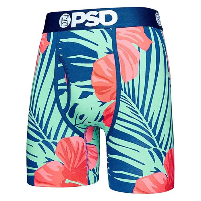 PSD Men's Multi/Tropical Modal 3 Pack Stretch Elastic Wide Band Boxer Brief  Underwear