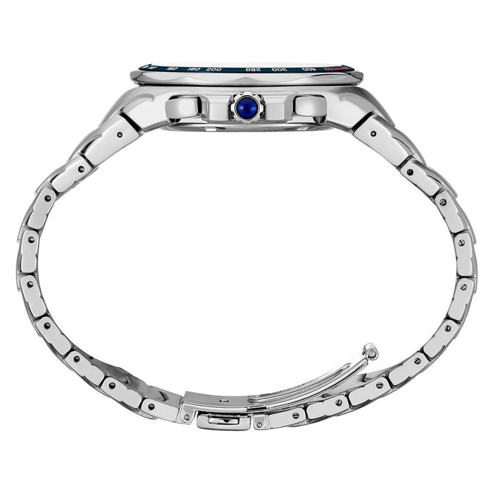 Seiko Men's Blue Dial Sillver Stainless Steel Band Chronograph Quartz Watch - SRWZ21