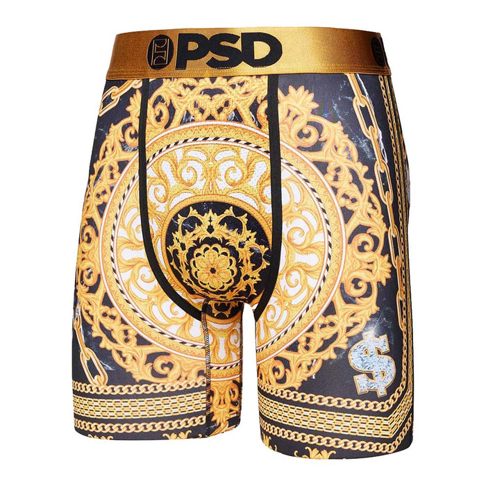 PSD Men's Gold Never Baroque Boxer Briefs Underwear - 322180082-GLD
