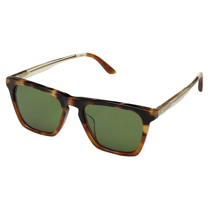 Dawson Unisex Blonde Honey Tortoise Frame Glass Bottle Green Lens Square Sunglasses - 10013140