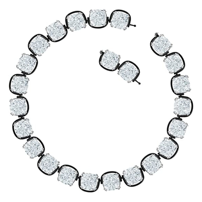 Swarovski Women's White Cushion-Cut Crystals Mixed Metal Finish Chain Harmonia All-Around Choker Necklace - 5600942