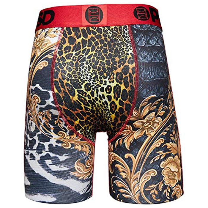 PSD Men's Black Lux Animal Print Boxer Briefs Underwear - 121180013-BLK