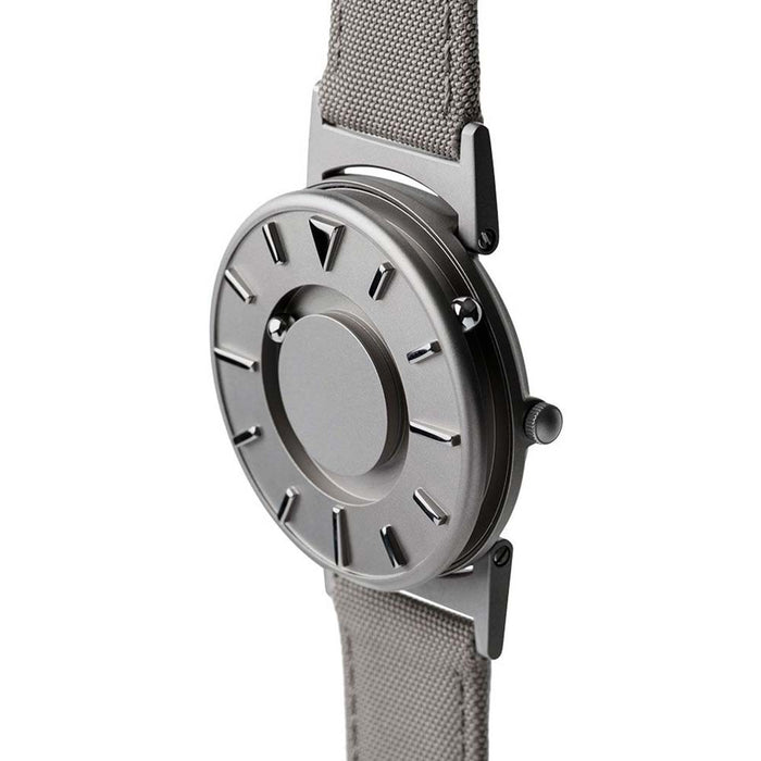 Eone Bradley Classic Men's Titanium Case Beige Canvas Strap Silver Watch - BR-C-BEIGE