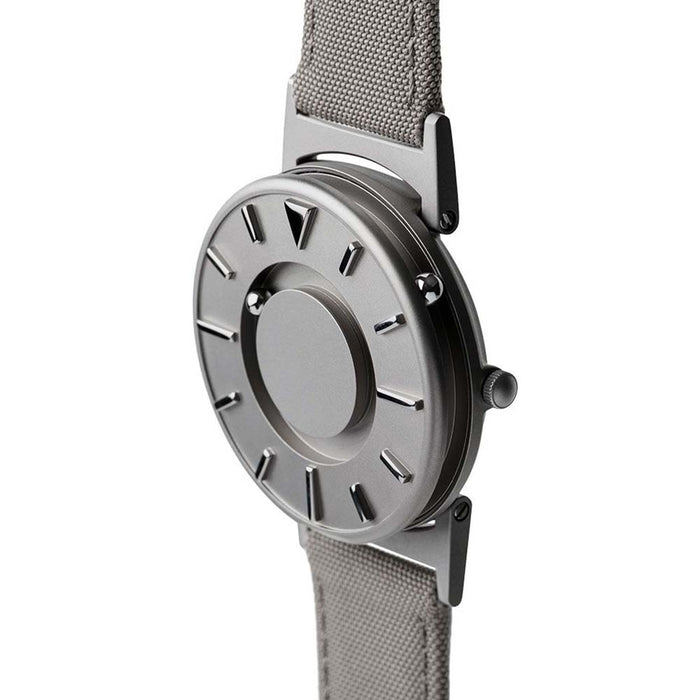 Eone Bradley Classic Mens Titanium Case Beige Canvas Strap Silver Watch - BR-C-BEIGE