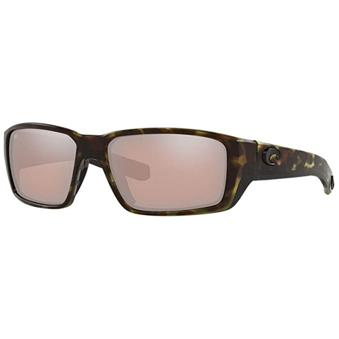 Costa Del Mar Mens 6s9079 Fantail Pro Matte Wetlands Copper Silver Mirrored Rectangular Sunglasses - 6S9079-WTLNDSCOPSILMIR