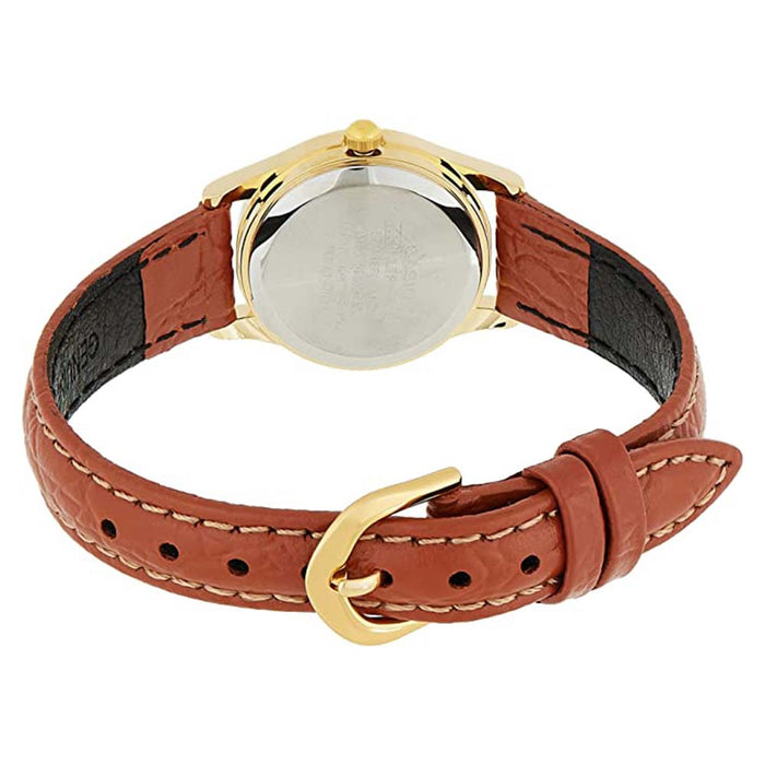 Casio Women's Gold Dial Brown Leather Band Japanese Quartz Watch - LTP-1094Q-9BRDF