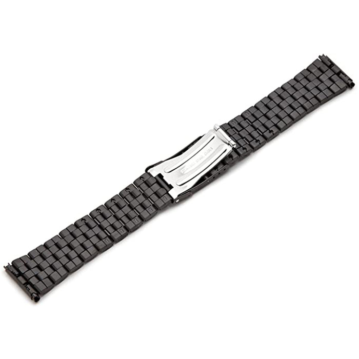 Hadley-Roma Men's Black Band Stainless Steel Wrapped Watch Strap - MB5188A