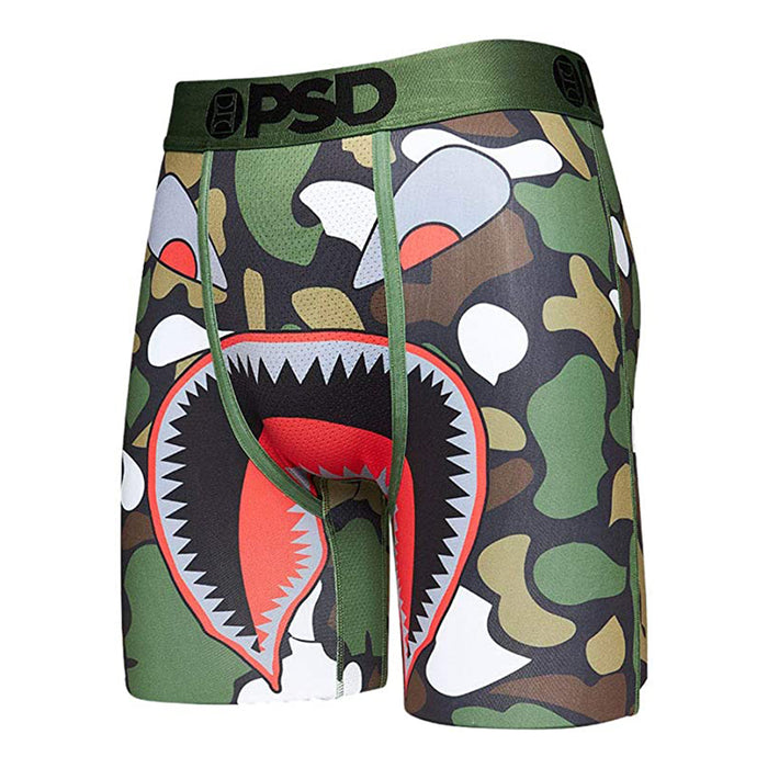 PSD Men's Green Military Camo Wf Boxer Briefs Underwear - 221180070-GRN