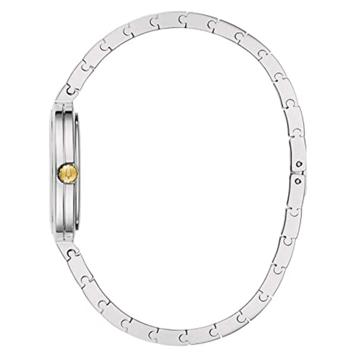Bulova Womens Rhapsody Diamond 2 Tone Yellow Silver Stainless Steel Strap Watch - 98P193