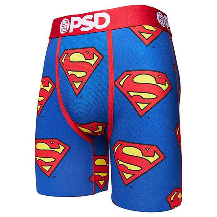 PSD Men's Blue / Dc - Superman Stretch Wide Band Boxer Brief DC Comics Blue Underwear - 42011002-BLU
