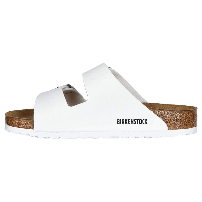 Birkenstock Unisex White Birko Flor Double Buckle 38N Arizona Sandals - 51733-38