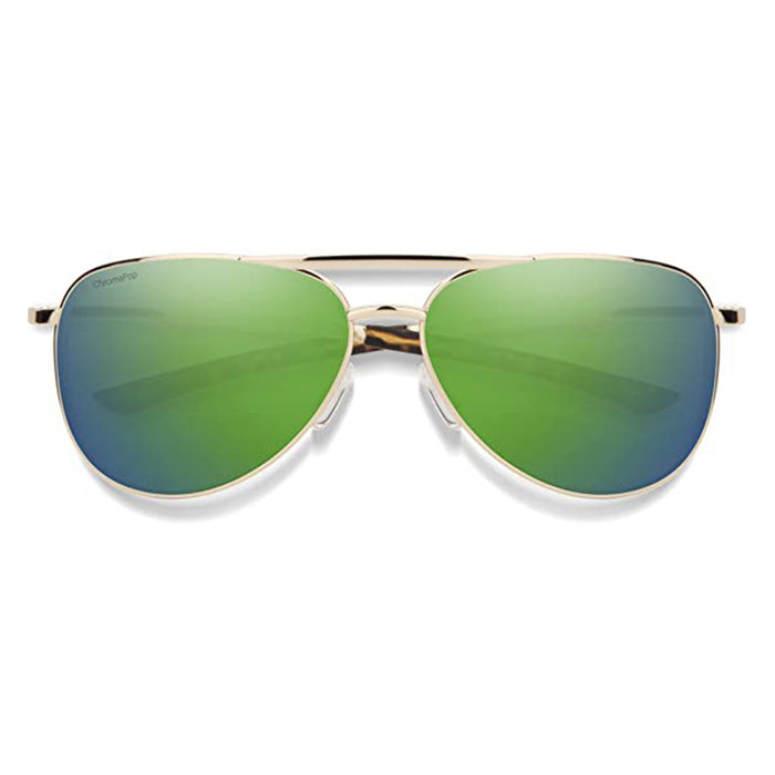 Smith Unisex Gold Frame Chromapop Green Mirror Lens Polarized Serpico 2 Slim Sunglasses - 200285J5G60UI