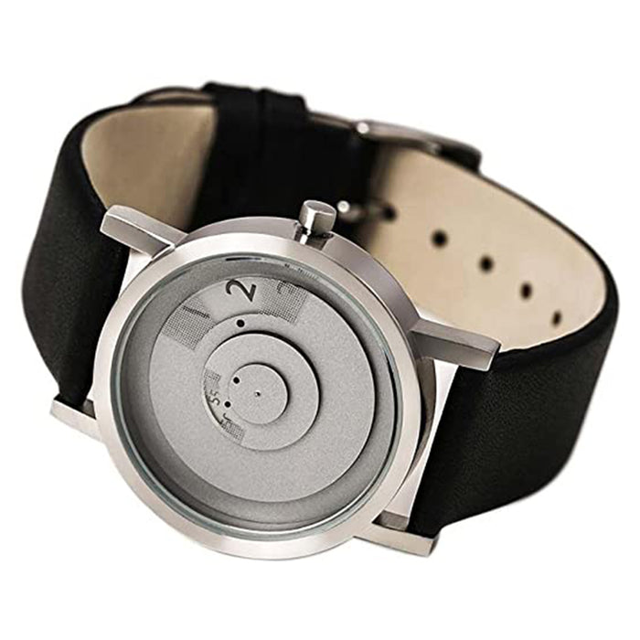 Projects Unisex Reveal Daniel Will Harris Stainless Watch - Black Leather Strap - White Dial - 7203G