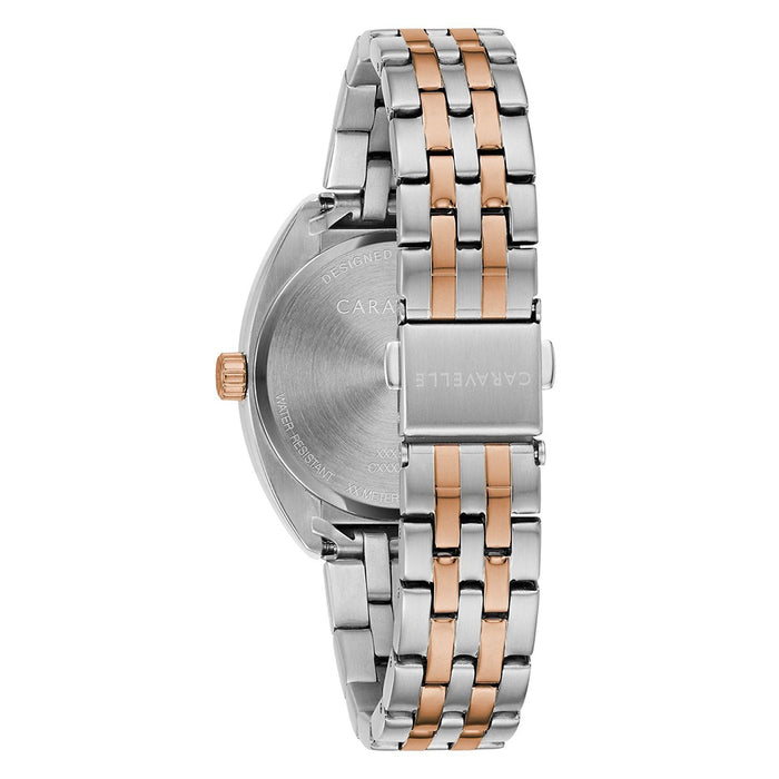 Caravelle Dress Womens Two Tone Stainless steel Band Silver Quartz Dial Watch - 45L180