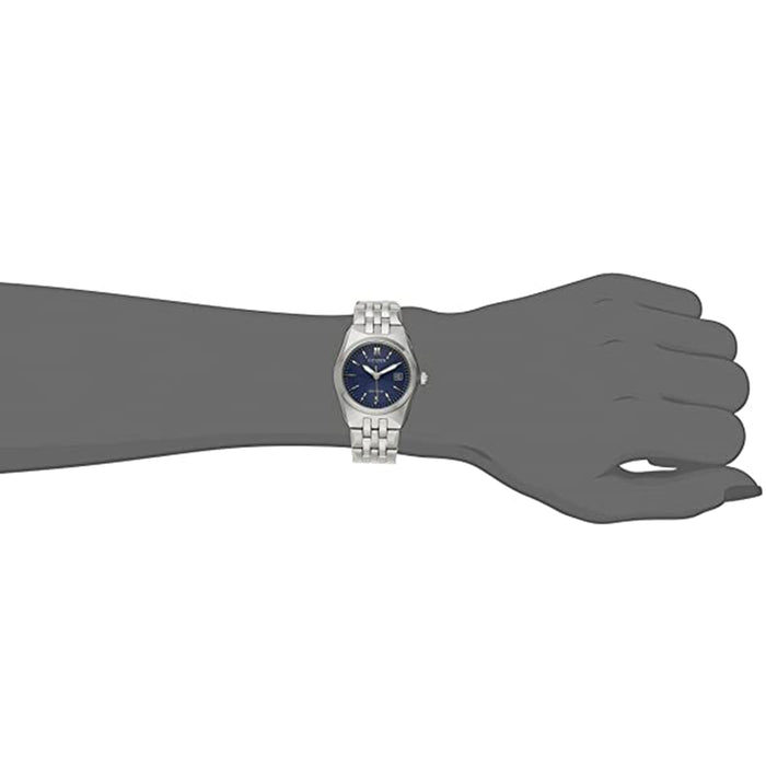 Citizen Womens Eco-Drive Blue Dial Silver Stainless Steel Band Watch - EW2290-54L