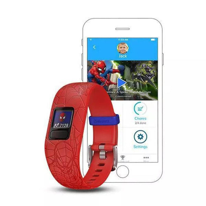 Garmin vivofit Jr 2 Kids Marvel Spiderman Silicone Band Fitness/Activity Tracker Smart Watch - 010-01909-47