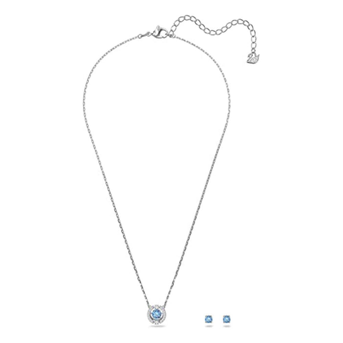 Swarovski Women's Blue Jewelry Set Crystals Rhodium plated Sparking Dance Necklace - SV-5480485