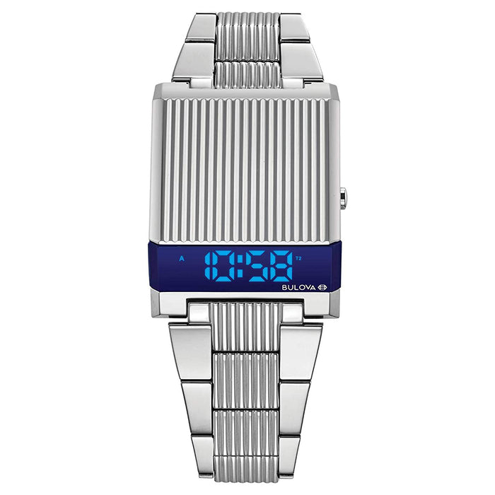 Bulova Unisex Blue Dial Silver Stainless Steel Band Quartz Watch - 96C139