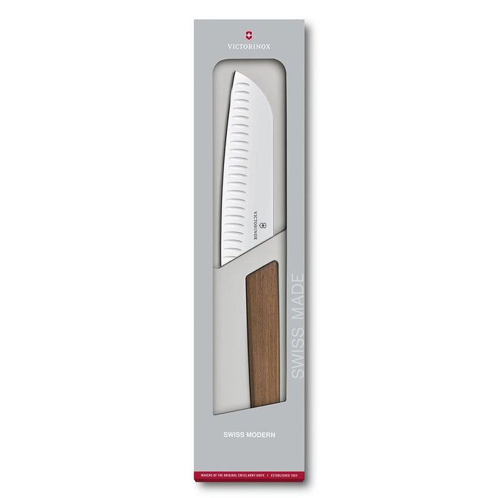 Victorinox Swiss Modern Walnut Wood Handle Santoku Chefs Knife - 6.9050.17KG - WatchCo.com