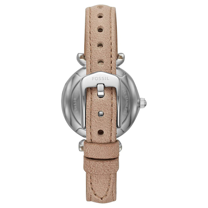 Fossil Womens Mother of Pearl Dial Brown Leather Band Stainless Steel Quartz Watch- ES4530