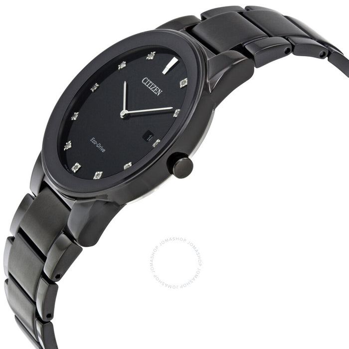 Citizen Eco-Drive Men's Axiom Stainless Steel Case and Bracelet Black Dial Watch - AU1065-58G