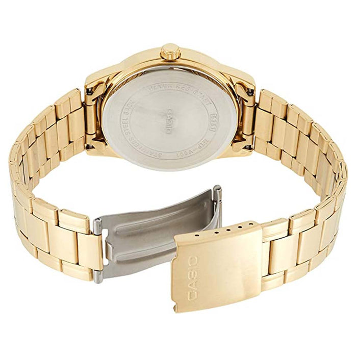 Casio Men's Gold Dial Stainless Steel Band Quartz Watch - MTP-V001G-9BUDF