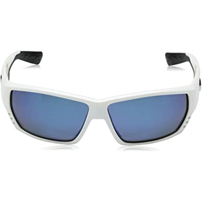 Costa Del Mar Mens Tuna Alley White Frame Grey Blue Mirror Polarized Lens Sunglasses - TA25OBMP - WatchCo.com