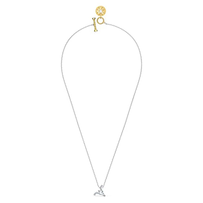 Swarovski Women's White Crystals and Gold Tone Rhodium Plated Chain Zodiac Symbols Pendant Necklace - 5563890
