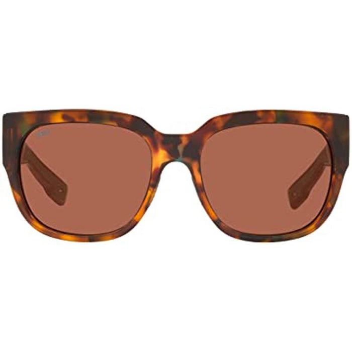 Costa Del Mar Womens Waterwoman Shiny Palm Tortoise Frame Copper Polarized Lens Rectangular Sunglasses - WTW250OCP - WatchCo.com