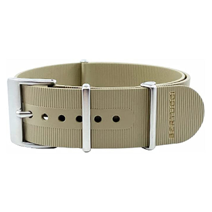 Bertucci A-2Ra Men's Black Dial Khaki Italian Rubber Band Retroform Japanese Quartz Watch - 11603