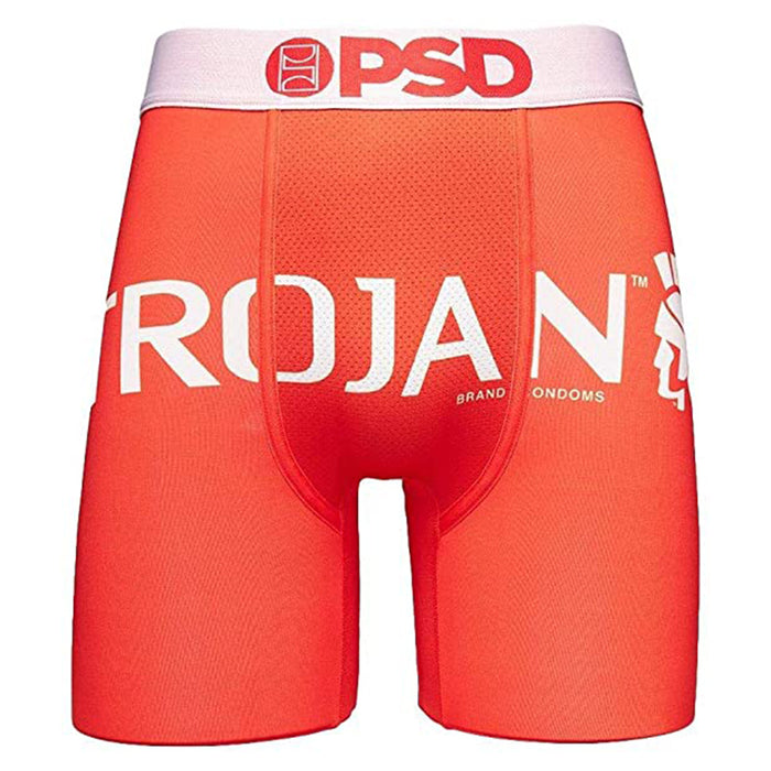 PSD Mens Red Trojan Ask Me Printed Boxer Brief Underwear - 121180075-RED-M