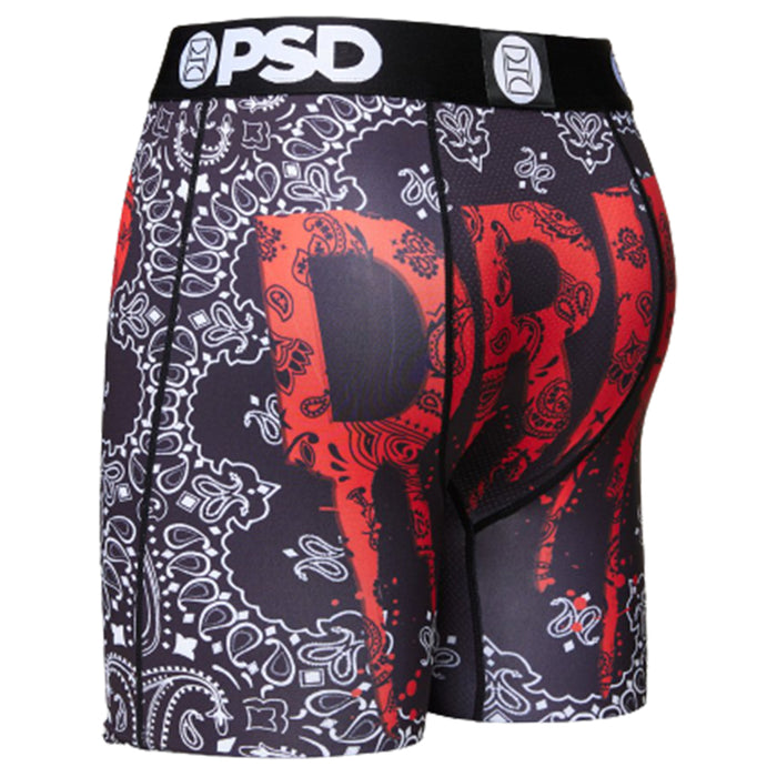 PSD Mens Black Bandana Drip Breathable Boxer Brief Underwear - 421180065-BLK