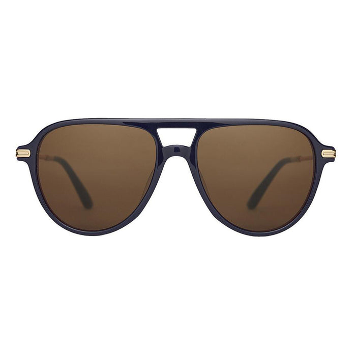 Womens Beckett Navy Multi Lamination Frame Brown Polarized Lens Square Sunglasses - 10014802