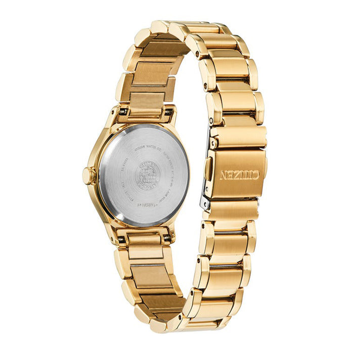 Citizen Eco-Drive Womens Gold-Tone Stainless Steel Band Gold-Tone Quartz Dial Watch - EM0732-51P
