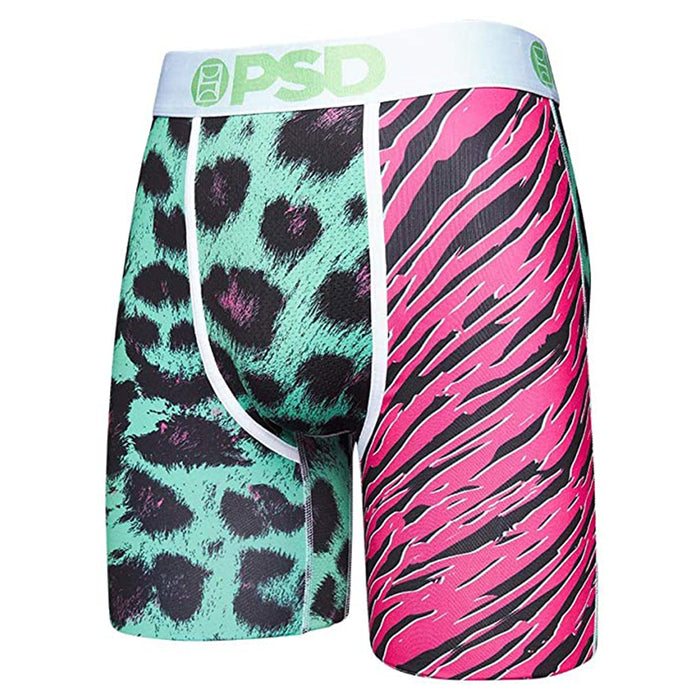 PSD Men's Stretch Elastic Wide Band Boxer Brief Bottom Animal Print Breathable Underwear