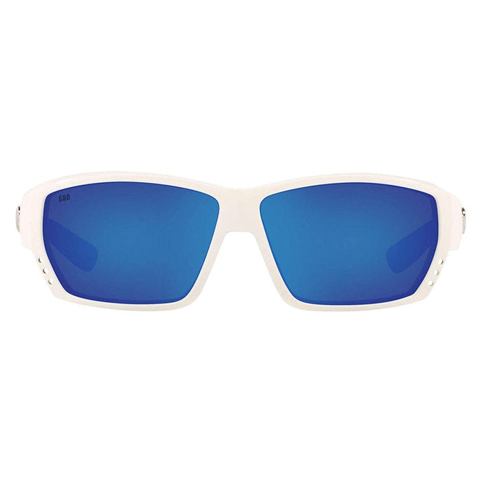 Costa Del Mar Mens Tuna Alley White Frame Grey Blue Mirror Polarized 580g Lens Sunglasses - TA25OBMGLP