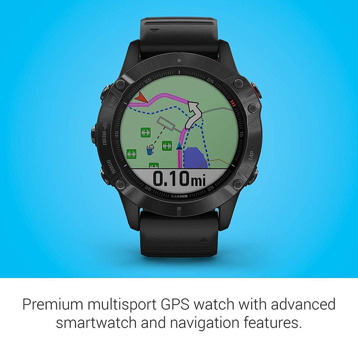 Garmin fenix 6 Pro Black Silicone Band Black Digital Dial Multisport GPS Smart Watch - 010-02158-01