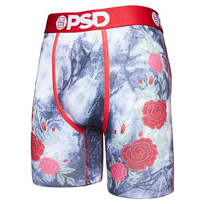 PSD Men's Black Tie Dye Roses Boxer Briefs Underwear - 121180027-BLK