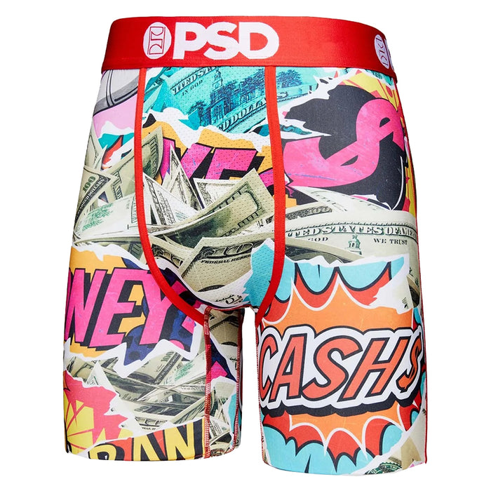 PSD Men's Multicolor Comic Bank Boxer Briefs Underwear - 422180069-MUL