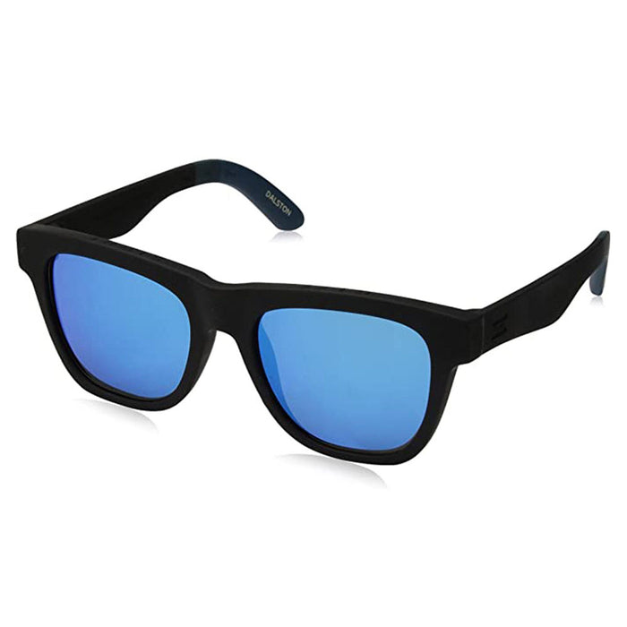 TOMS Womens Traveler Dalston Matte Black Plastic Frame Blue Lens Non-Polarized Sunglasses - 10007084