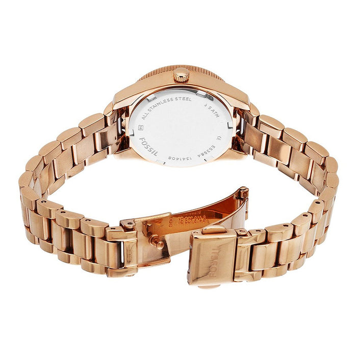 Fossil Women's Small Perfect Boyfriend Three-Hand Stainless Steel Watch Rose Gold Tone - ES3584